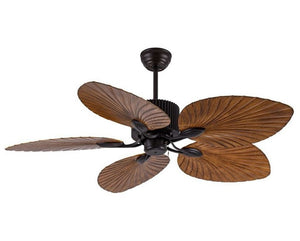 JS-LXR Tropical BLDC 52” Ceiling Designer Fans VG0041-Matt Black motor & Walnut ABS Blades