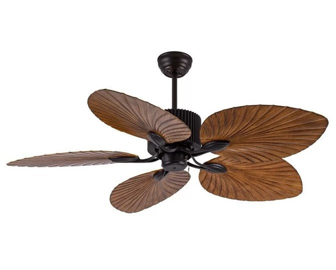 JS-LXR Tropical BLDC 52” Ceiling Designer Fans VG0041-Matt Black motor & Walnut ABS Blades