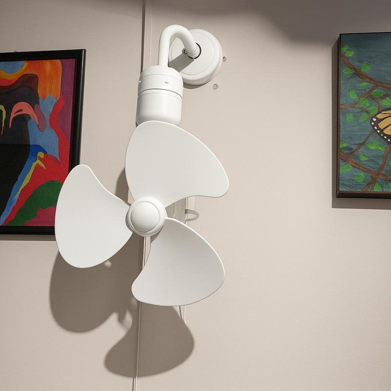 JS-LXR Modern BLDC 16" Designer Wall Fan SX0003 White Body & 3 White ABS Blades