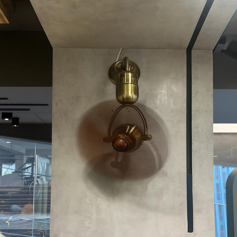 JS-LXR Modern BLDC 16" Designer Wall Fan SX0004 Antique Brass Body & 3 Brass ABS Blades