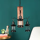 Latent Luminous Brown and Black Wood and Iron Chandelier -M-101-4LP - Included Bulbs
