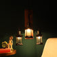 Latent Luminous Brown and Black Wood and Iron Chandelier -M-101-4LP - Included Bulbs