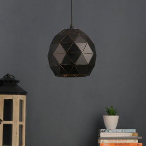 Black Metal Hanging Light - M-107-BK-GD - Included Bulb