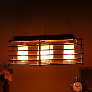 wooden Wood Hanging Light M-19-REC-NEW-DESIGN-4LP