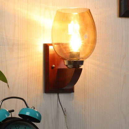 Brown wood Wall Lights -M-2227-1W - Included Bulbs