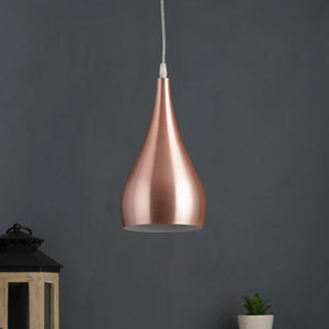 Copper Metal Hanging Light M-42-HL-Cop-Wh-Small