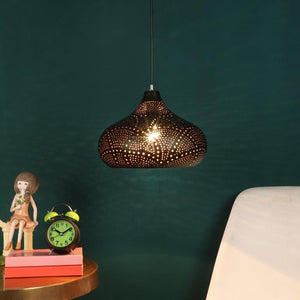 Frosted Lamps Black and Gold Metal Hanging Light -M-59-1LP-New - Included Bulbs