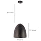 Black Metal Hanging Light - M-61-HL-BK-GD - Included Bulb