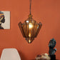 ELIANTE Antique Brass Brass Base Amber Glass Shade Hanging Light - M-7006-1Lp - Bulb Included
