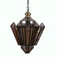 ELIANTE Antique Brass Brass Base Amber Glass Shade Hanging Light - M-7006-1Lp - Bulb Included