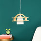 Light Lucific Light Brown Teak wood Hanging Light -M-77-1LP-Teak - Included Bulbs