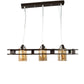 Medulla Group Brown WOOD Hanging Light -M-77-3LP-BR - Included Bulbs