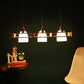 Laser Luminosity Light Brown Teak wood Hanging Light -M-77-3LP-Teak - Included Bulbs