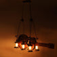 Fresh Luminescent Brown and Black Wood and Iron Chandelier -M-99-6LP - Included Bulbs