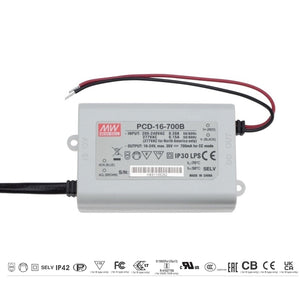 Mean well 16-24vx0.7a Constant Current Dimmable Drivers PCD-16-700