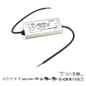 Mean well 24vx3.12a Constant Voltage + Constant Current Driver XLG-75I-24A IP67