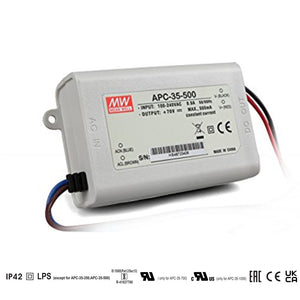 Mean well 25-70vx0.5a Constant Current Drivers APC-35-500 IP42