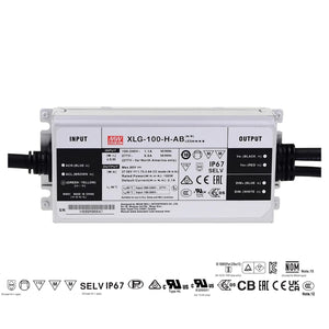 Mean well 27-56vx2.1a Constant Current Dimmable Driver with output Current adjustment XLG-100I-H-AB IP67