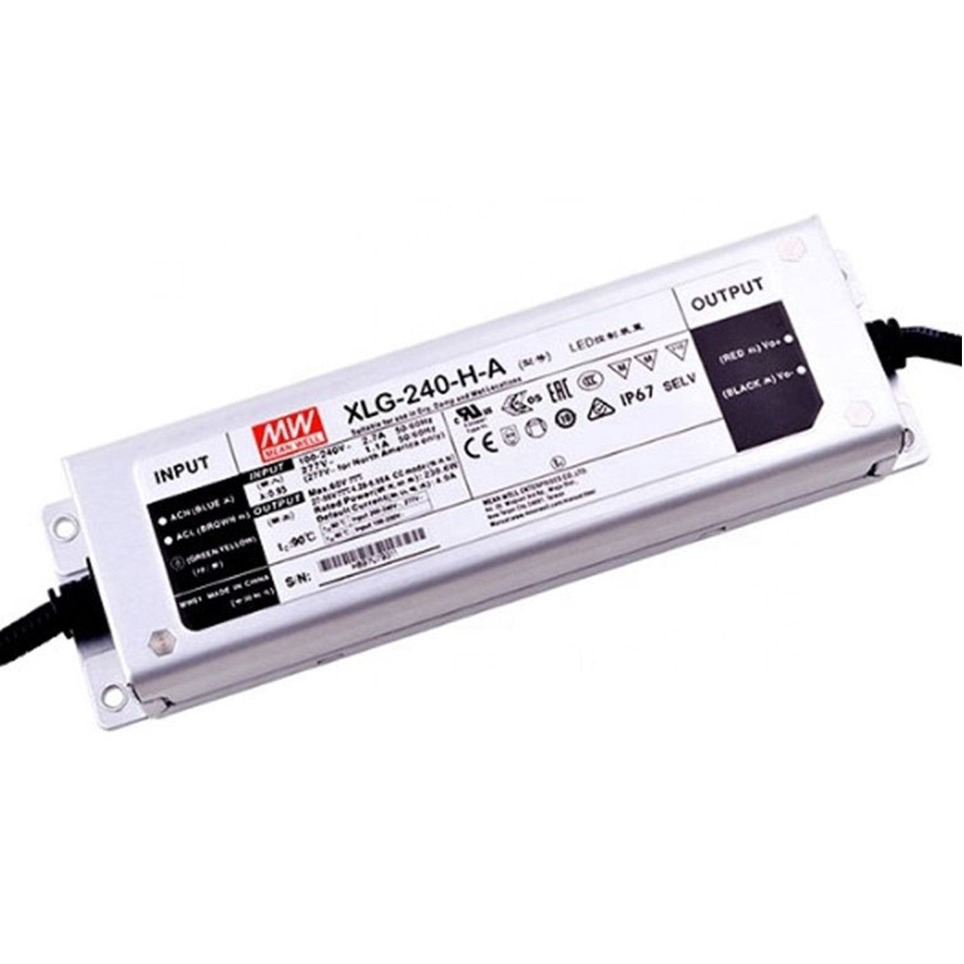 Mean well 27-56vx4.9a Constant Current with output Current adjustment XLG-240I-H-A IP67