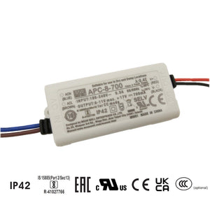 Mean well 6-11vx0.7a Constant Current Drivers APC-8-700 IP42