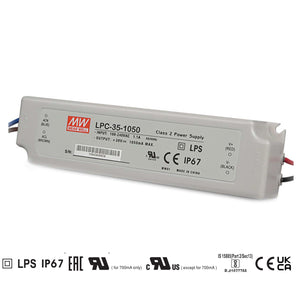 Mean well 9 - 30vx1.05a Constant Current Drivers LPC-35-1050 IP67