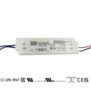 Mean well 9 - 48vx0.7a Constant Current Drivers LPC-35-700 IP67