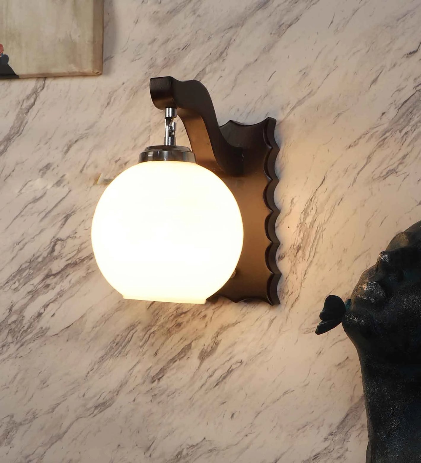 Moona Brown Wood Wall Light | 215-1W | Included Bulb | Eliante by Jainsons Lights