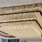 Triple-Tier Crystal Rectangle Chandelier – A Statement Piece for Banquet Halls & Grand Dining Rooms