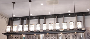 Fluted Crystal Column Pendant Chandelier – A Linear Statement for Bar & Display Counters