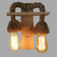 Droplet Jute & Wood Novelty Wall Light (Pine Wood Finish) | L-BAND-2W | Included Bulb | Eliante by Jainsons Lights
