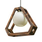 ELIANTE Brown Wood Base White White Shade Hanging Light - Nb-150-Wood-1Lp - Bulb Included