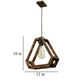 ELIANTE Brown Wood Base Brown White Shade Hanging Light - Nb-152-Wood-1Lp - Bulb Included