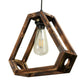 ELIANTE Brown Wood Base Brown White Shade Hanging Light - Nb-152-Wood-1Lp - Bulb Included