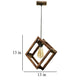 ELIANTE Brown Wood Base Brown White Shade Hanging Light - Nb-154-Wood-1Lp - Bulb Included