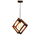 ELIANTE Brown Wood Base Brown White Shade Hanging Light - Nb-154-Wood-1Lp - Bulb Included