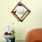 ELIANTE Brown Wood Base White White Shade Hanging Light - Nb-160-Wood-1Lp - Bulb Included