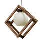 ELIANTE Brown Wood Base White White Shade Hanging Light - Nb-160-Wood-1Lp - Bulb Included