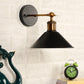 NEW CONE 1W CFL HALO-Raven Black Metal Wall Light