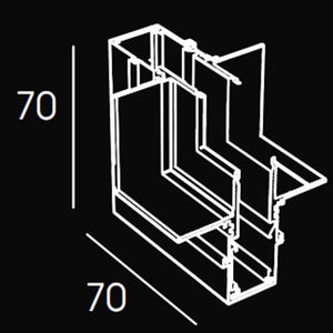 Trimless Wall L Corner For 10mm Magnetic Track