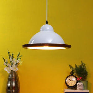 WHITE Metal Hanging Light - JNO-04-rd - without Bulb