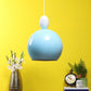 BLUE Metal Hanging Light - JNO-07-bl-wh - Included Bulb