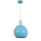 BLUE Metal Hanging Light - JNO-07-bl-wh - Included Bulb