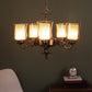 Antique Brass Metal Glass Chandelier - Included Bulb NO-1-5LP-IND
