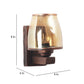 Wooden Metal Wall Light - JSPR-147-1w-gd - Included Bulb