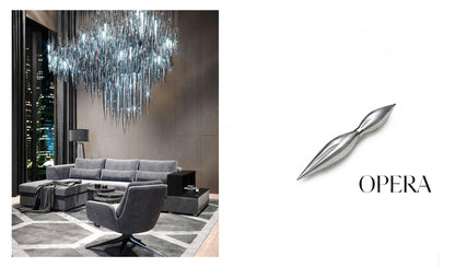 OPERA Faceted Crystal Spike Suspension Collection – A Statement Piece for Grand Living Rooms & Foyers
