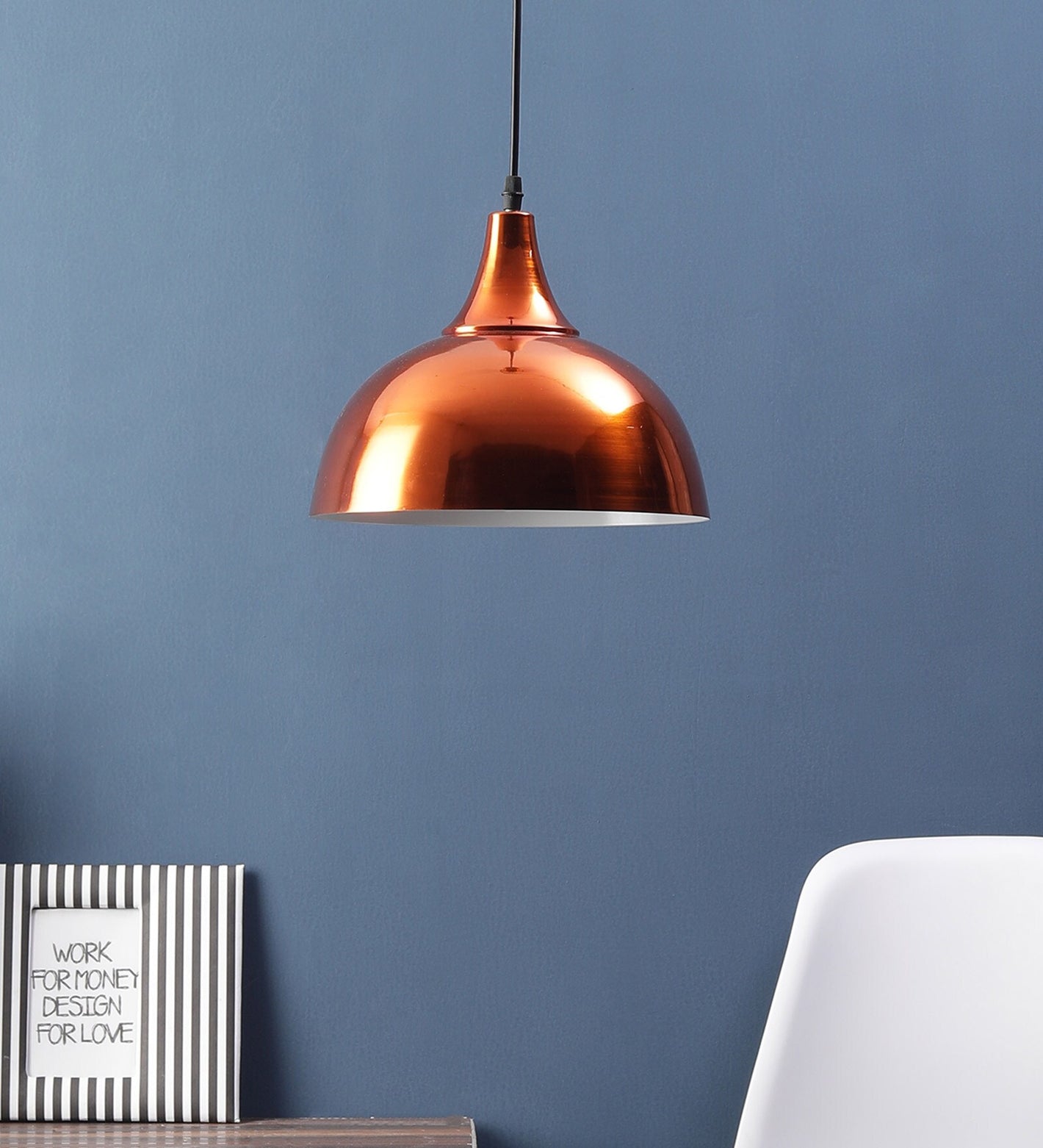 Intricate Orange Metal Hanging Light | P5-10"-ORANGE+WH | Included Bulb | Eliante by Jainsons Lights