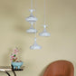 ELIANTE White Iron Hanging Lights- P-35-4LP-LED - Inbuilt LED