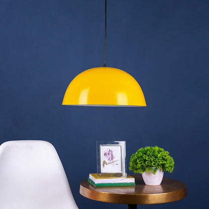 Yellow Metal Hanging Lights - P-5-BIG-YE-WH - Included Bulb