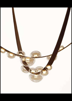 JS-SBL BL-09-021 Brown & Amber Glass Ball Pendant Lights