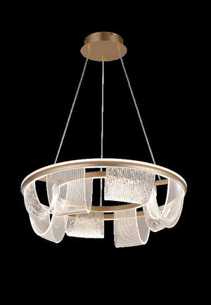 JS-SBL TL-09-001 Gold & Clear Led Chandelier